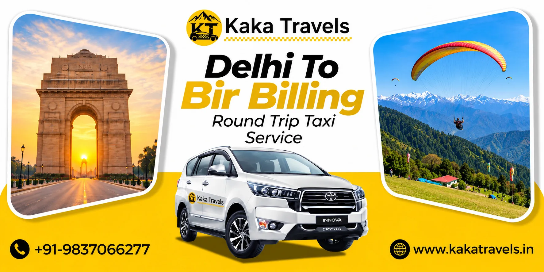 Delhi to Bir Billing Round Trip Taxi Service