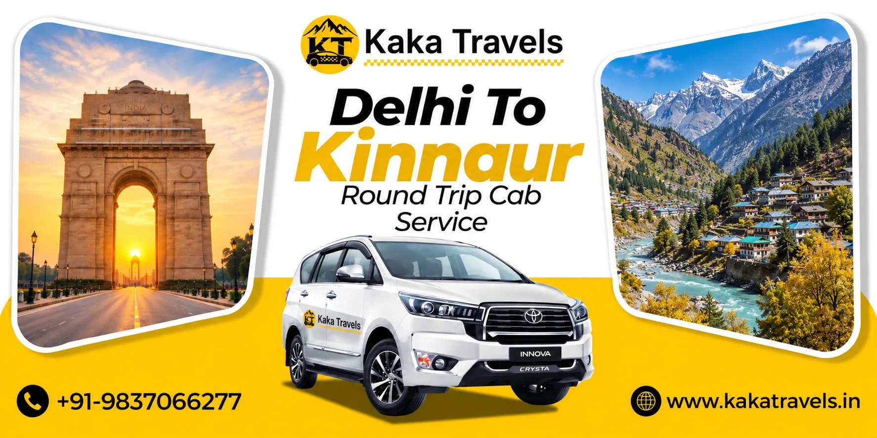 Delhi to Kinnaur Round Trip Taxi Service